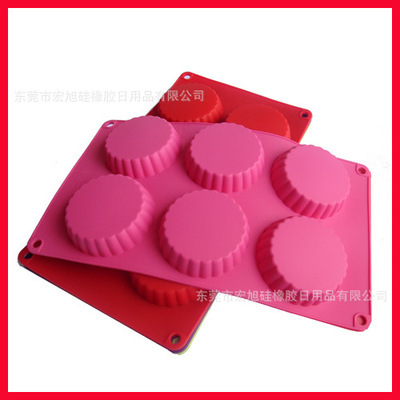 東莞宏旭 通過(guò)LFGB檢測(cè)的硅膠6格蛋糕模，品質(zhì)與安全之選
